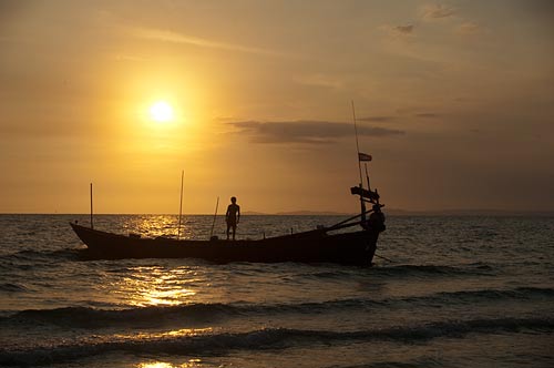 sunset on Occheuteal Beach, Sihanoukville, Cambodia