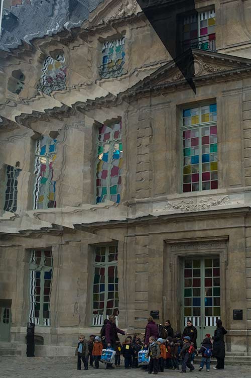 Musée Picasso showing installation by Daniel Buren
